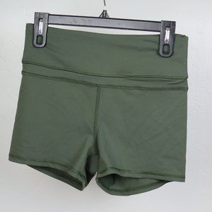 Green High Waisted Biker Shorts Women Medium Athletic Yoga Workout Shorts
